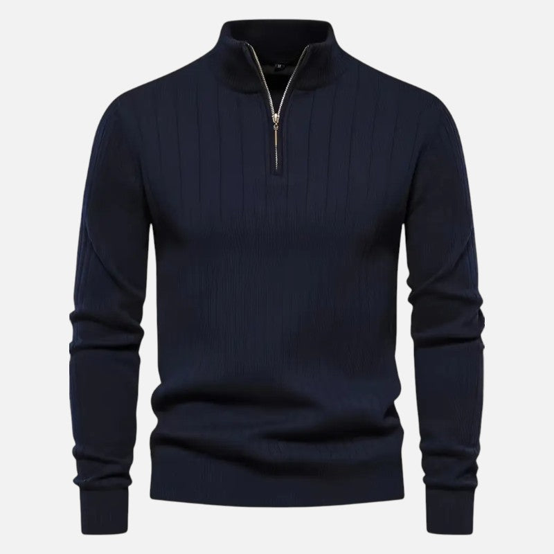 Élan Urbain™ | Pull en maille côtelée à demi-zip pour homme