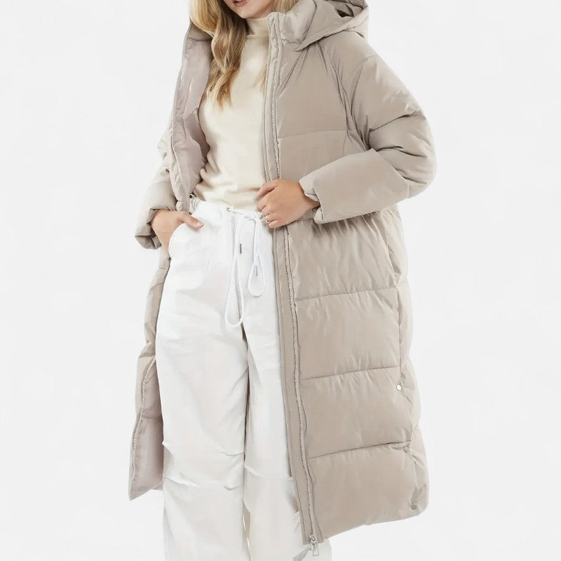 Élan Urbain™ | Doudoune longue à capuche Premium pour femme