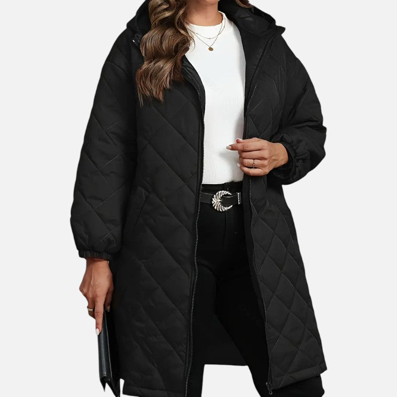 Élan Urbain™ | Manteau matelassé à capuche grande taille pour femme