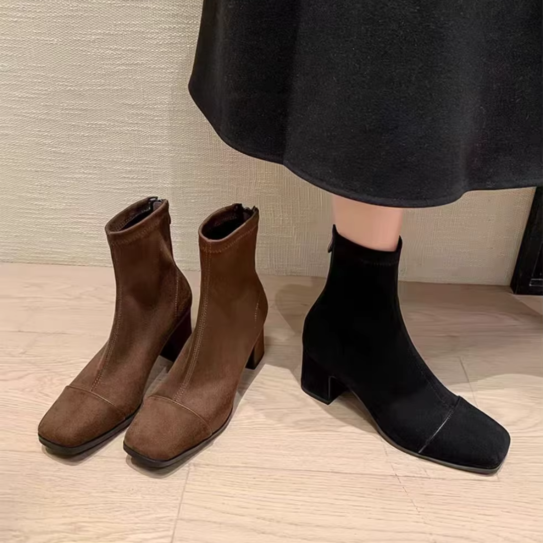 Élan Urbain™ | Bottines Stretch Suédées – Élégance Confortable & Silhouette Raffinée