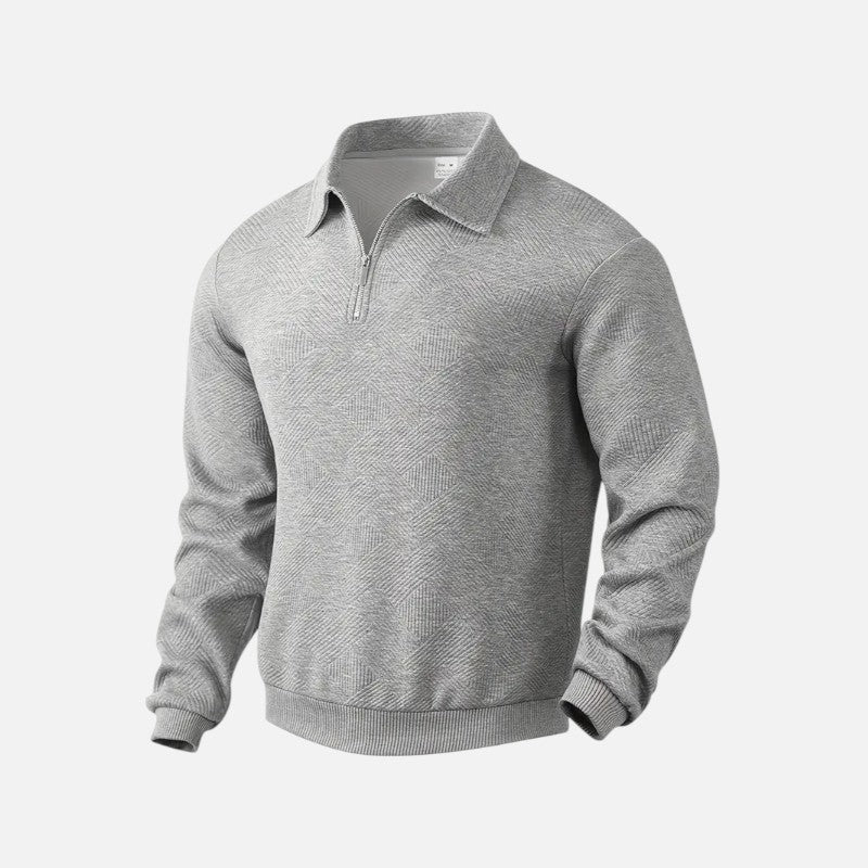 Élan Urbain™ | Sweat-shirt décontracté à col zippé et rayures pour homme