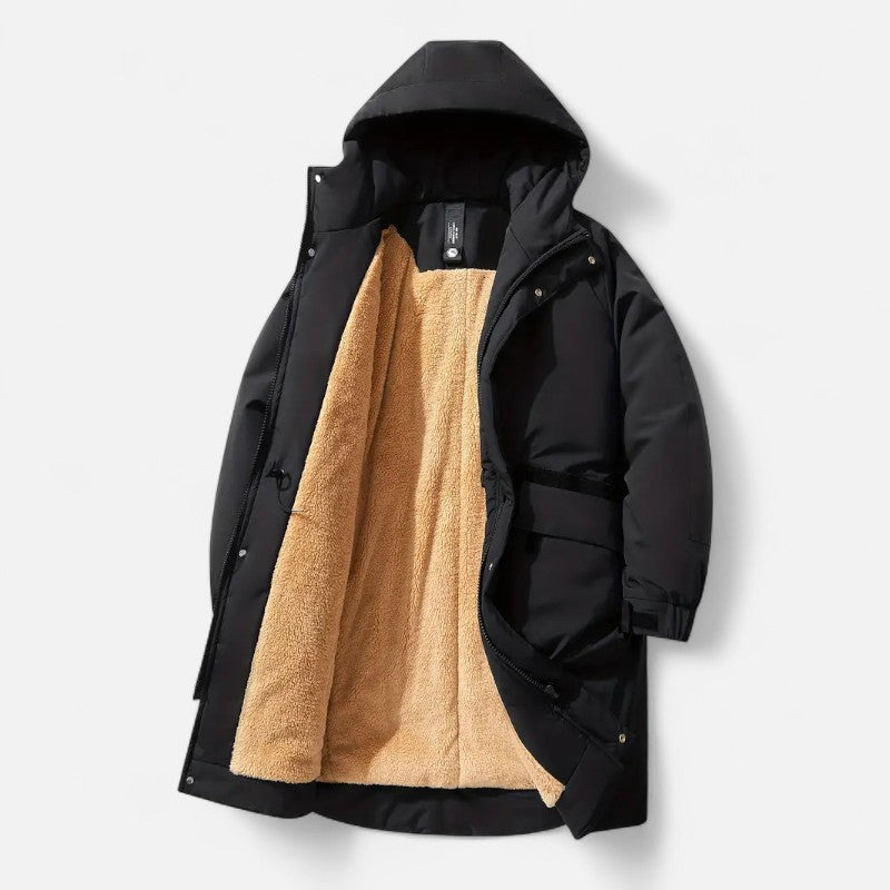Élan Urbain™ | Manteau d’hiver grande taille à capuche pour homme
