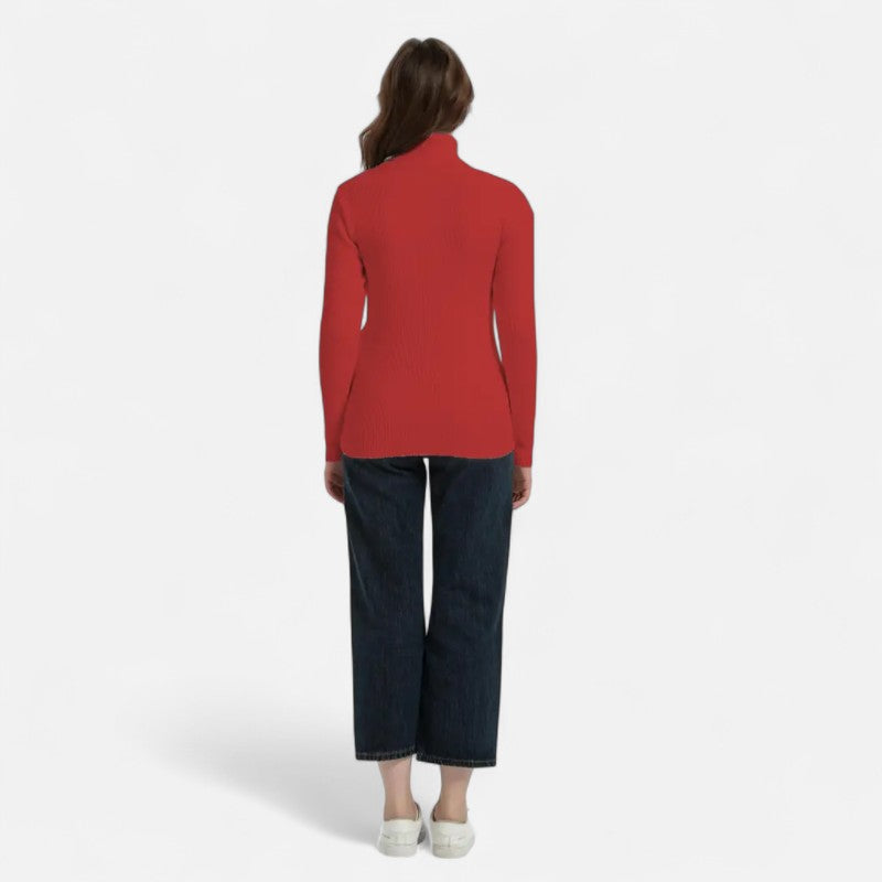 Élan Urbain™ | Pull Femme Col Roulé Côtelé – Coupe Slim