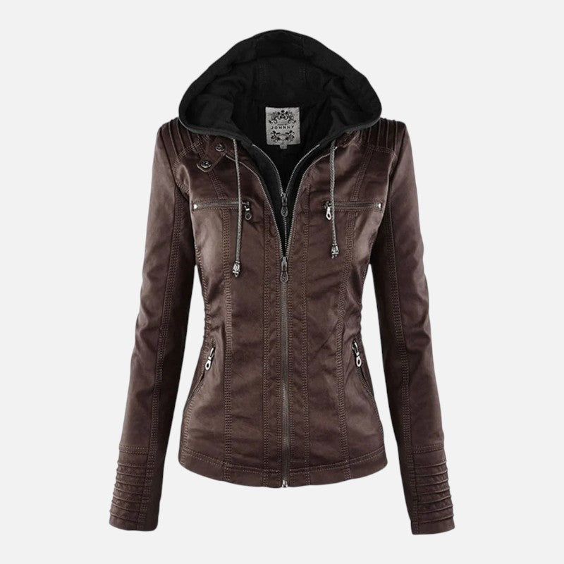 Élan Urbain™ | Veste en Cuir avec Capuche