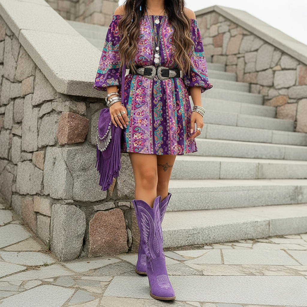 Élan Urbain™ | Bottes Western Brodées Lunas Wild Spirit