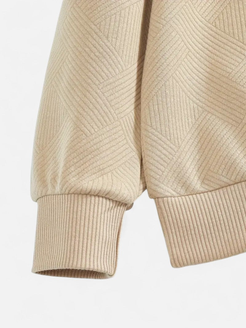 Élan Urbain™ | Sweat-shirt décontracté à col zippé et rayures pour homme