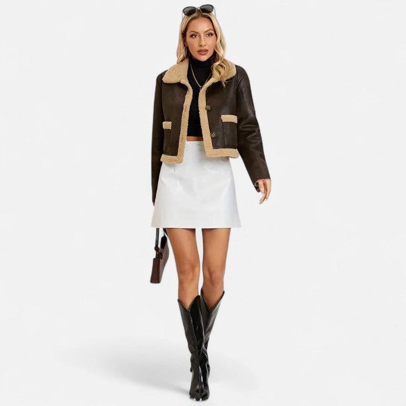 Élan Urbain™ | Veste courte en fausse fourrure pour femme