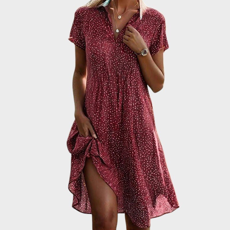 Élan Urbain™ | Robe Midi à Pois pour Femmes