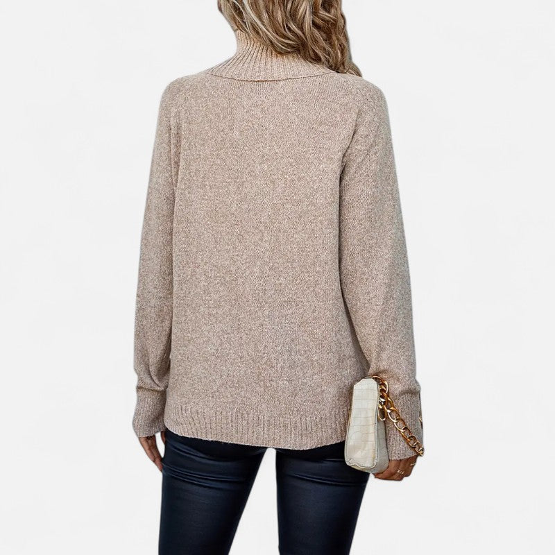 Élan Urbain™ | Pull-over élégant à col haut et tricot chaud