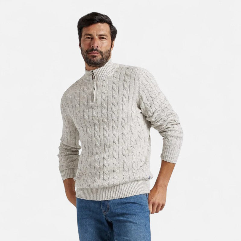 Élan Urbain™ | Pull à demi-zip en maille torsadée pour homme