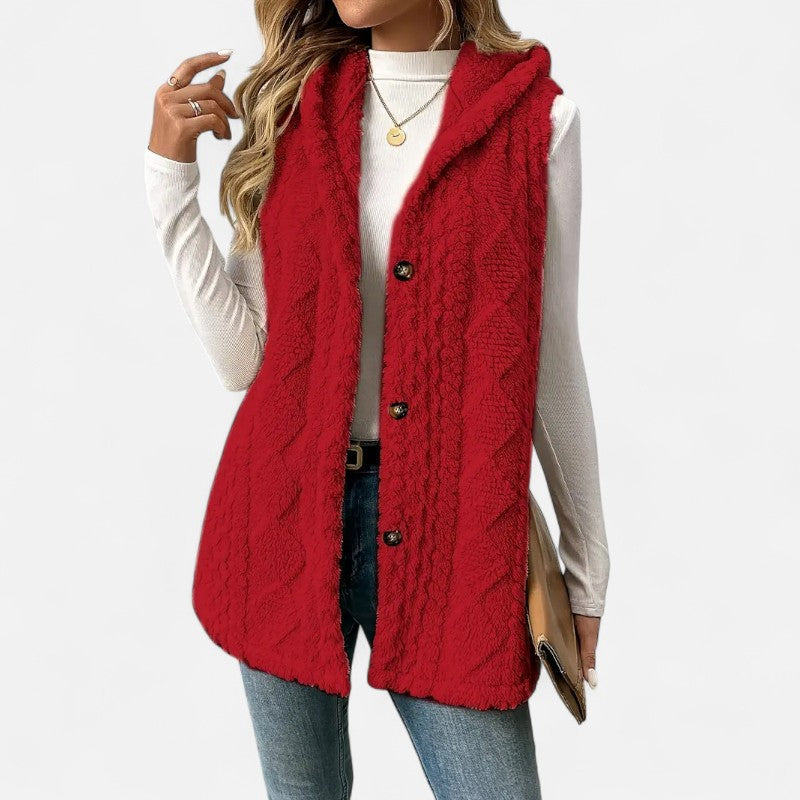 Élan Urbain™ | Gilet sans manches élégant pour femme en peluche