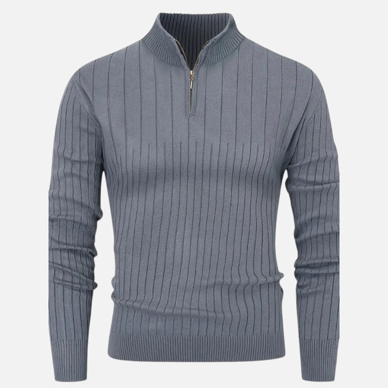Élan Urbain™ | Pull en maille côtelée à demi-zip pour homme