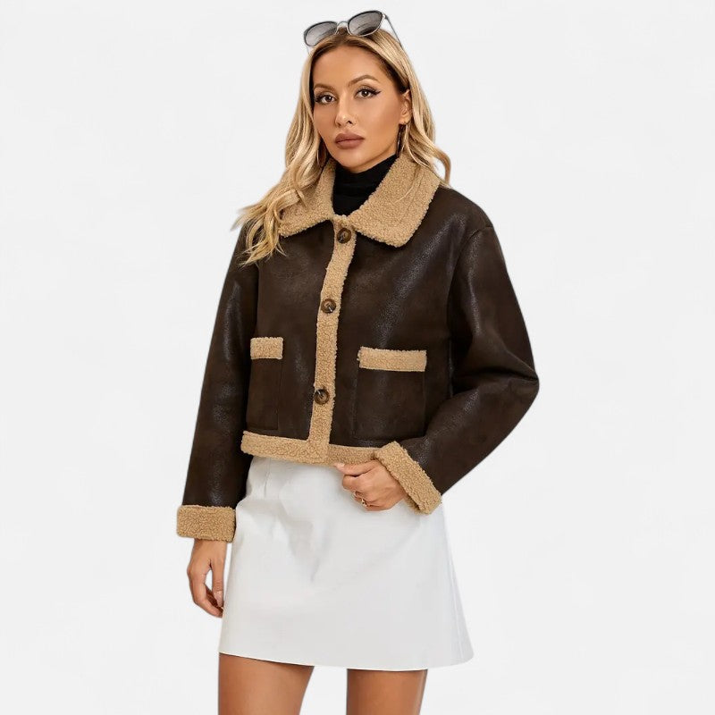 Élan Urbain™ | Veste courte en fausse fourrure pour femme