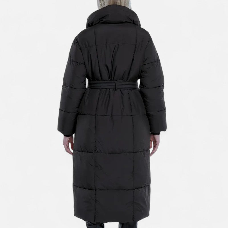 Élan Urbain™ | Doudoune longue ceinturée avec col large pour femme