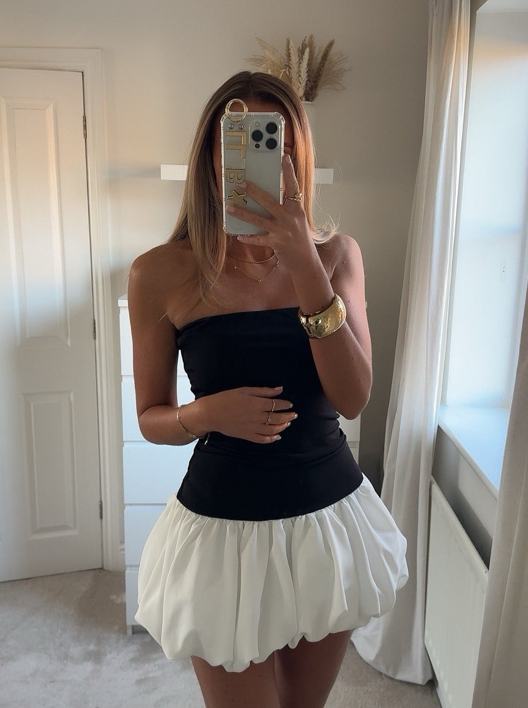 Kendall Drop-Waist Bubble-Hem Cute Party Dress