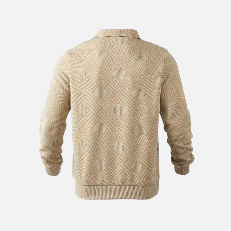 Élan Urbain™ | Sweat-shirt décontracté à col zippé et rayures pour homme