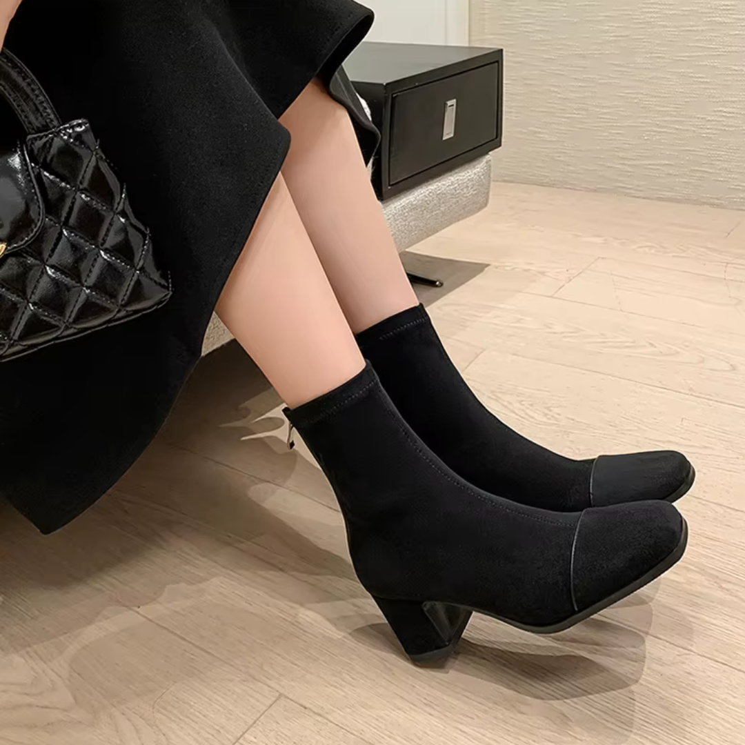 Élan Urbain™ | Bottines Stretch Suédées – Élégance Confortable & Silhouette Raffinée