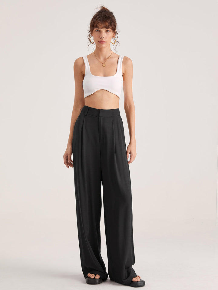 High Waisted Wide Leg Trousers