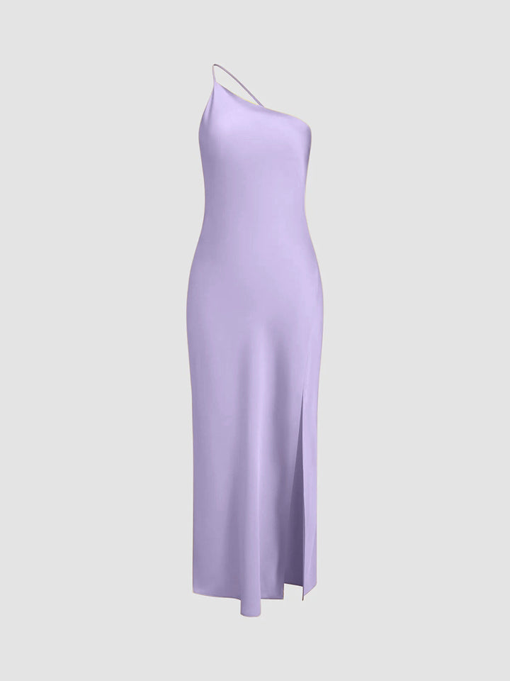 Open Back Satin Wedding Guest Maxi Dress
