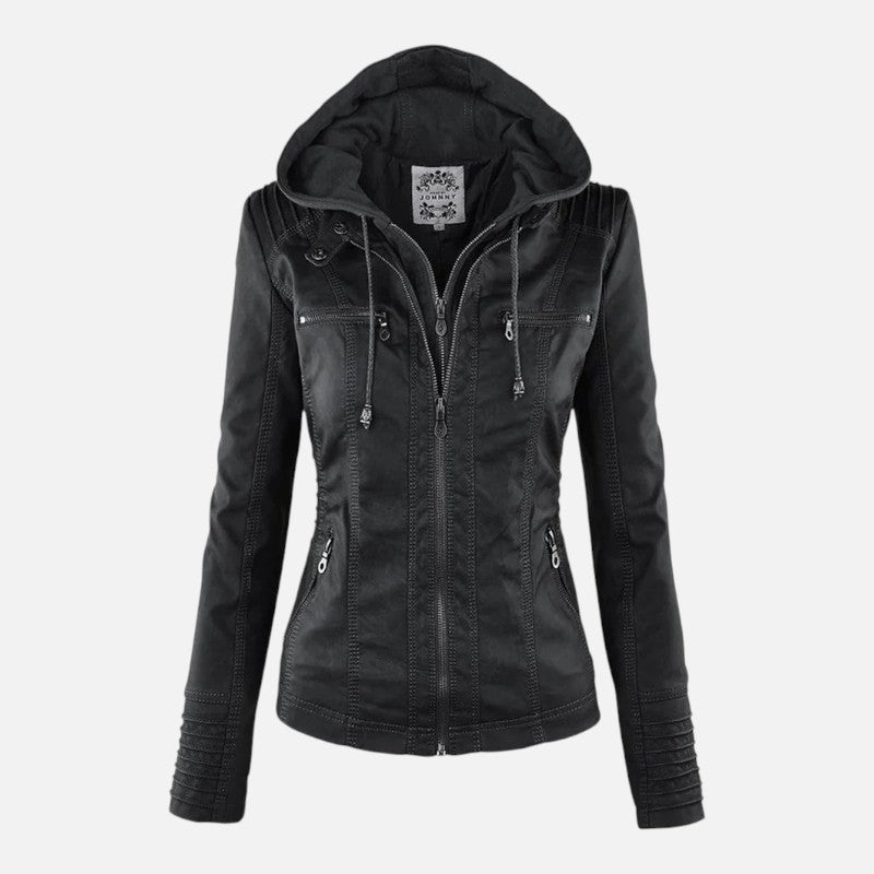 Élan Urbain™ | Veste en Cuir avec Capuche