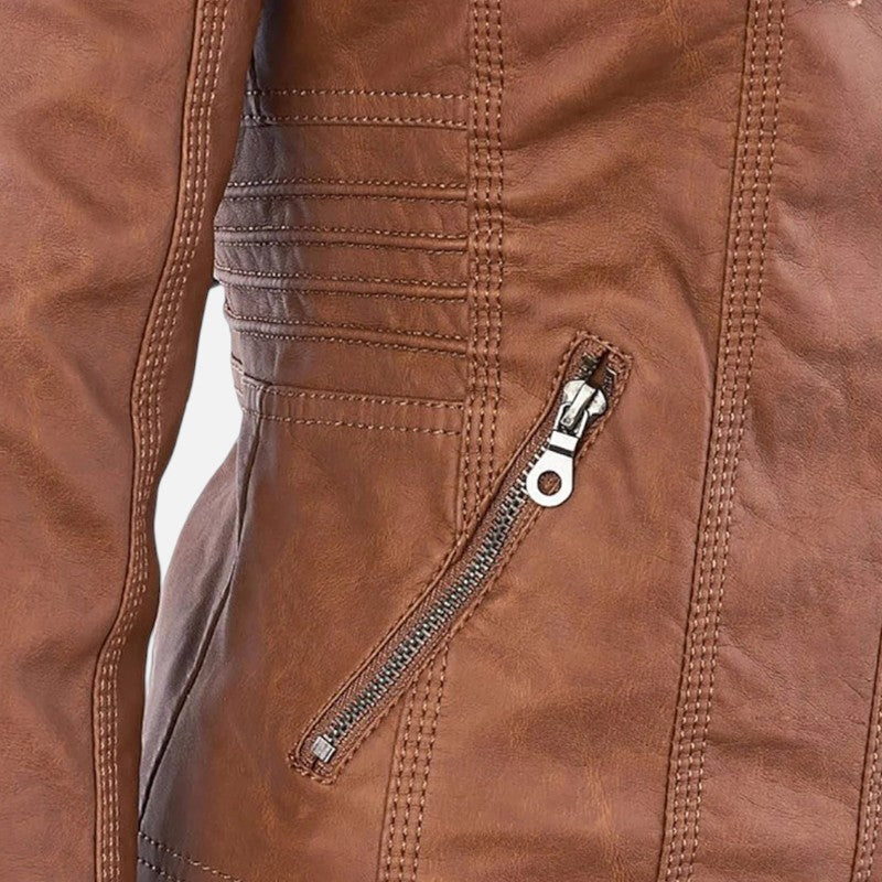 Élan Urbain™ | Veste en Cuir avec Capuche