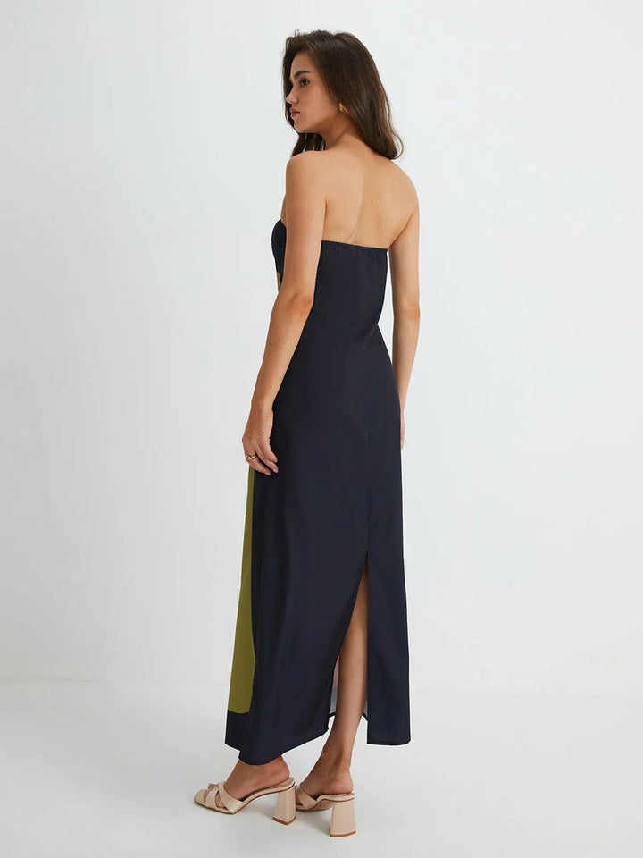 Calla Strapless Printed Summer Party Maxi Dress