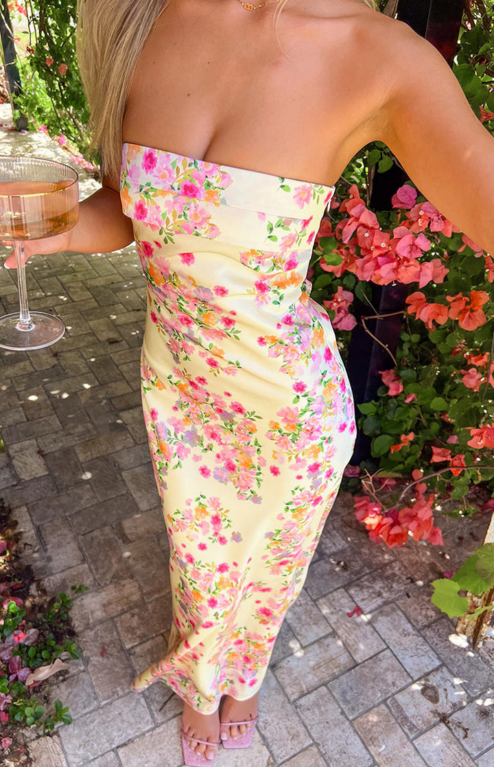 Yellow Summer Bloom Maxi Dress