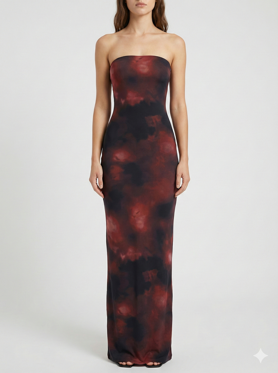 Strapless Printed Maxi Dress – Elegant Summer Evening Dress for Women