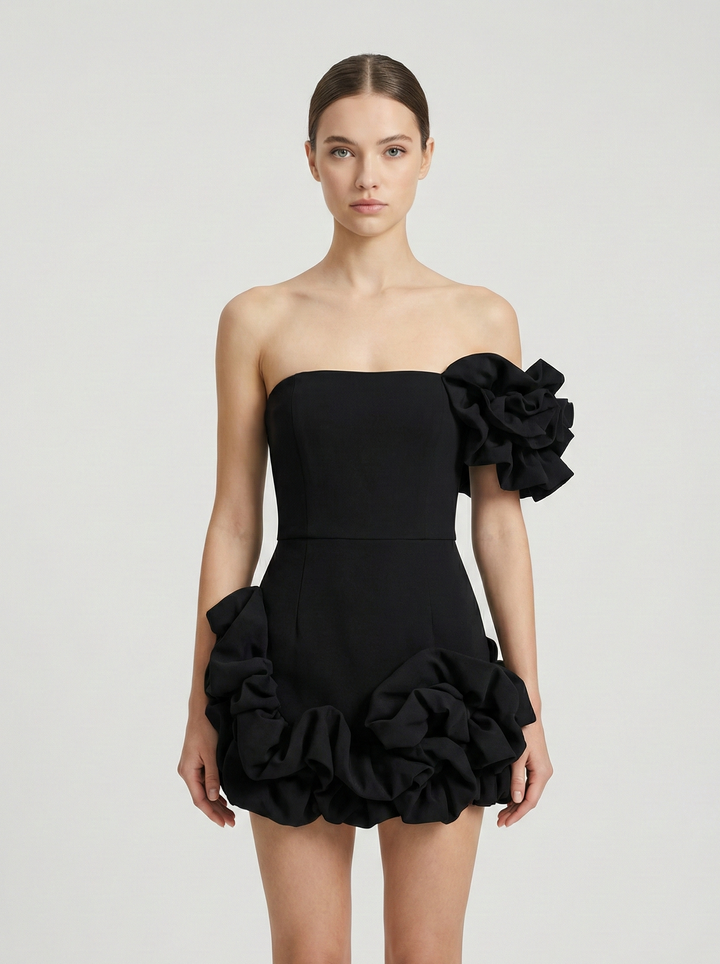 One Shoulder Mini Dress – Sculpted Statement Occasion Dress for Women