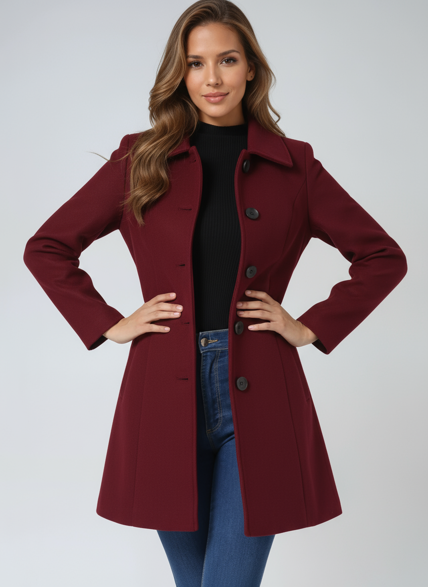 Women's Single Breasted Winter Trench Coat