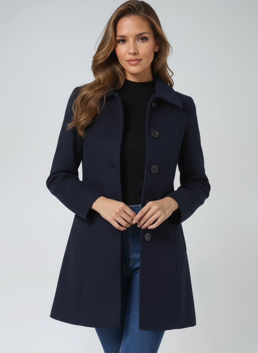 Women's Single Breasted Winter Trench Coat