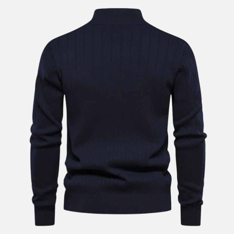 Élan Urbain™ | Pull en maille côtelée à demi-zip pour homme
