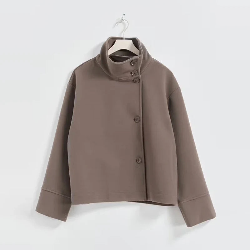 Stand Collar Women's Pea Coat