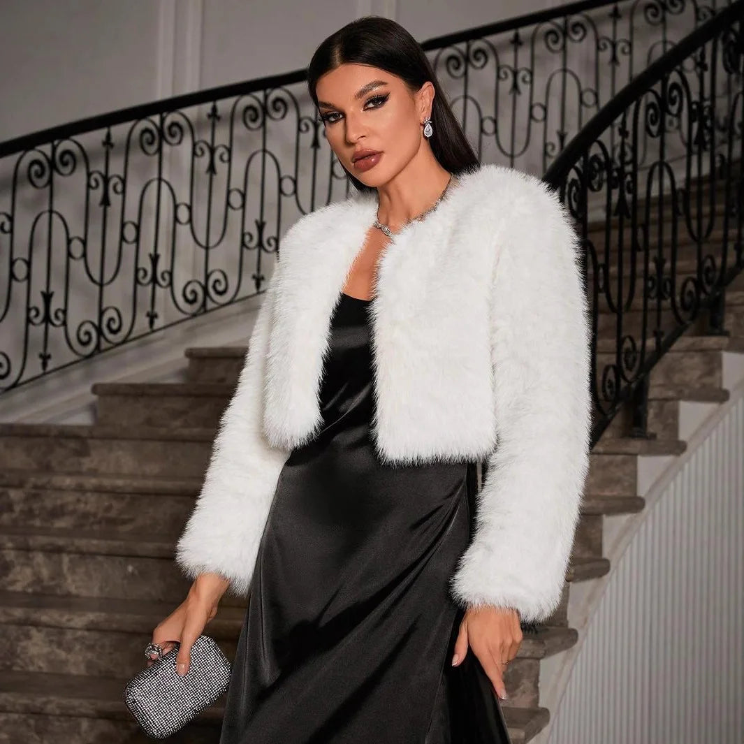 Women's Faux Fox Fur Coat Jacket