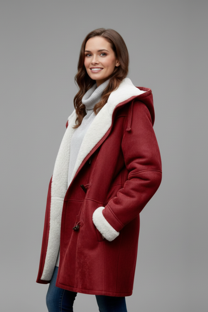 Women’s Hooded Coat with Toggle Closure and Pockets