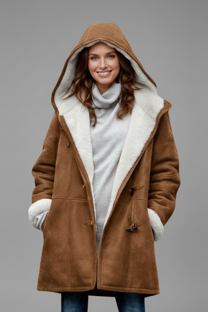 Women’s Hooded Coat with Toggle Closure and Pockets