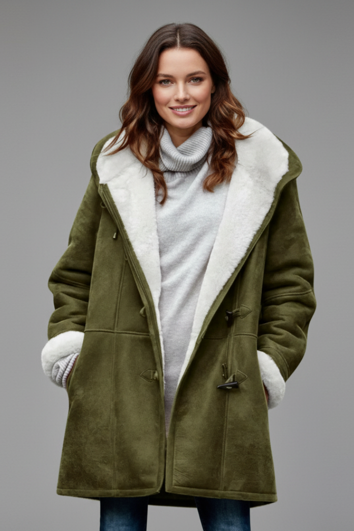 Women’s Hooded Coat with Toggle Closure and Pockets