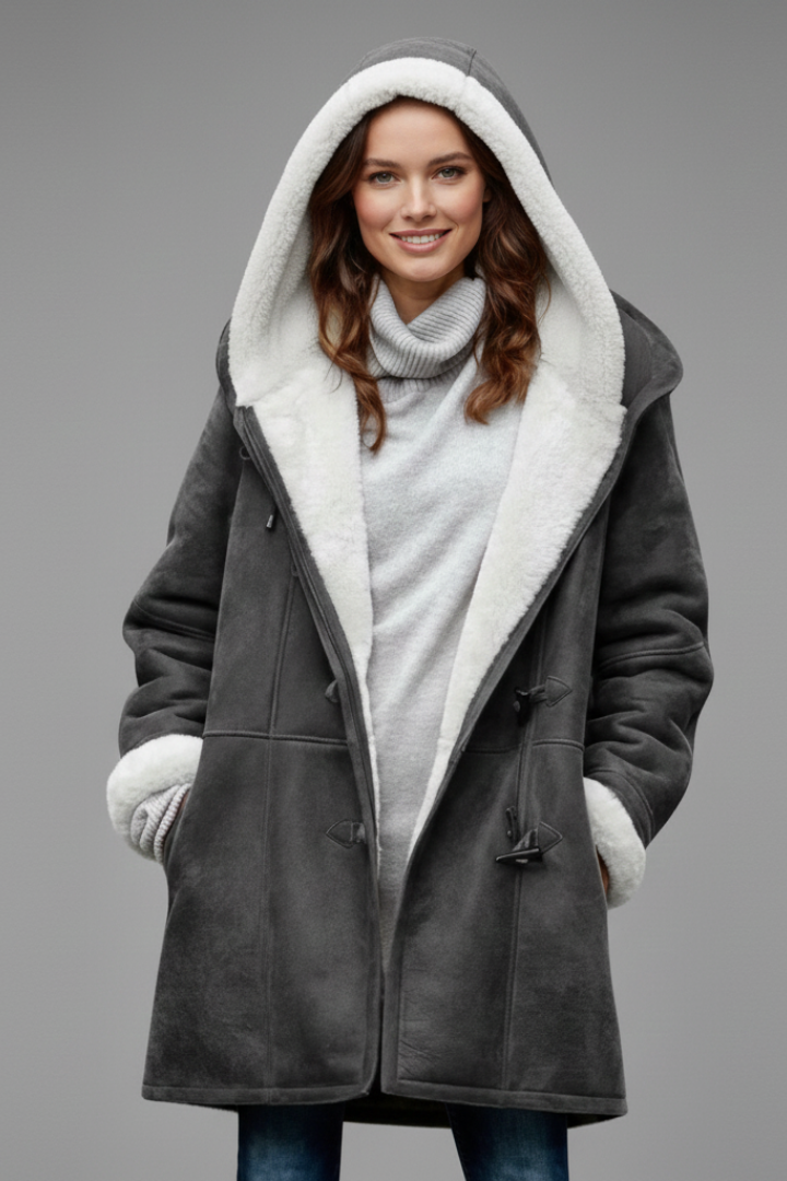 Women’s Hooded Coat with Toggle Closure and Pockets