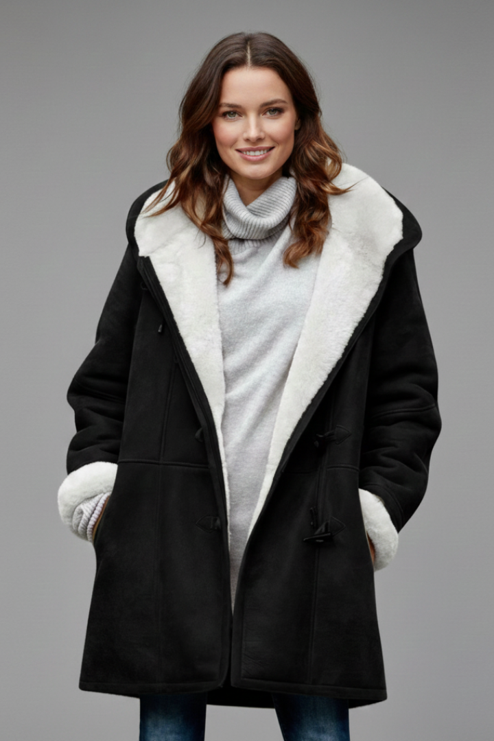 Women’s Hooded Coat with Toggle Closure and Pockets