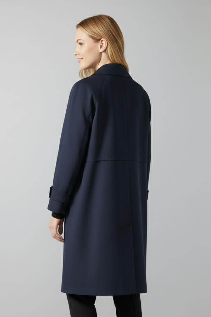 Women’s Mid-Length Coat with Buttons and Pockets