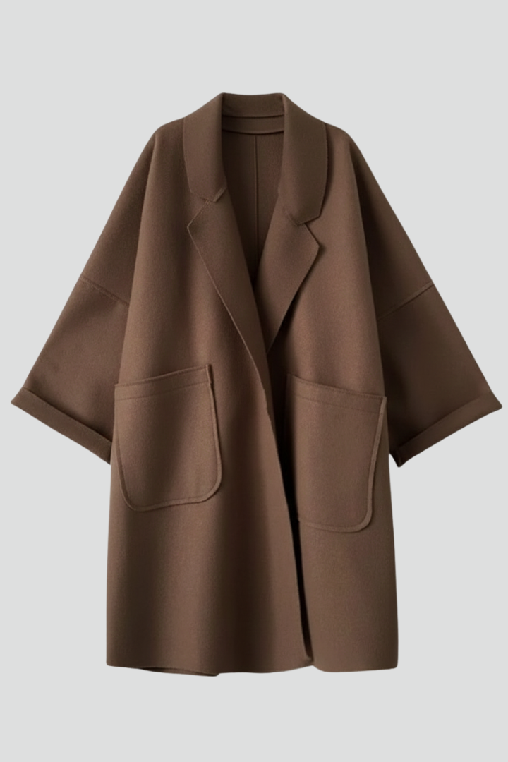 Women’s Trench Coat with Lapel Collar and Patch Pockets