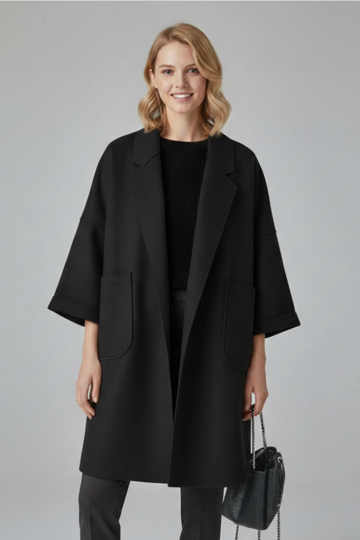 Women’s Trench Coat with Lapel Collar and Patch Pockets