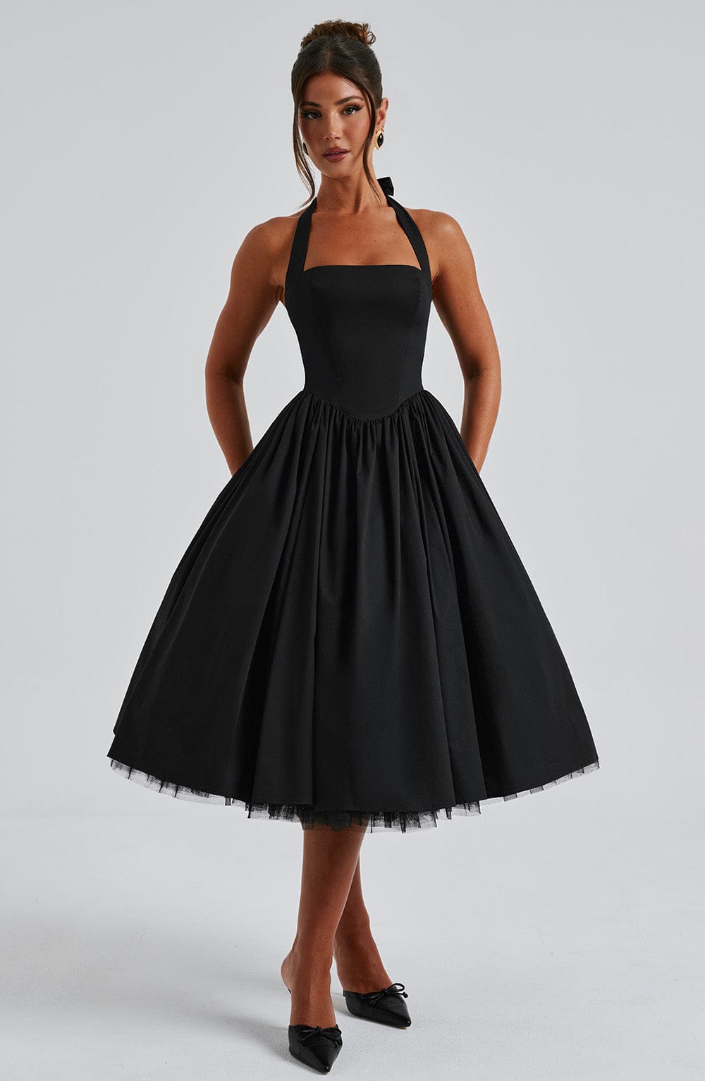 Elegant Esplendor Wedding Geust Midi Dress