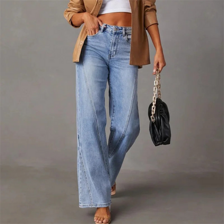 Women's Wide-Leg High-Waisted Straight Denim Jeans