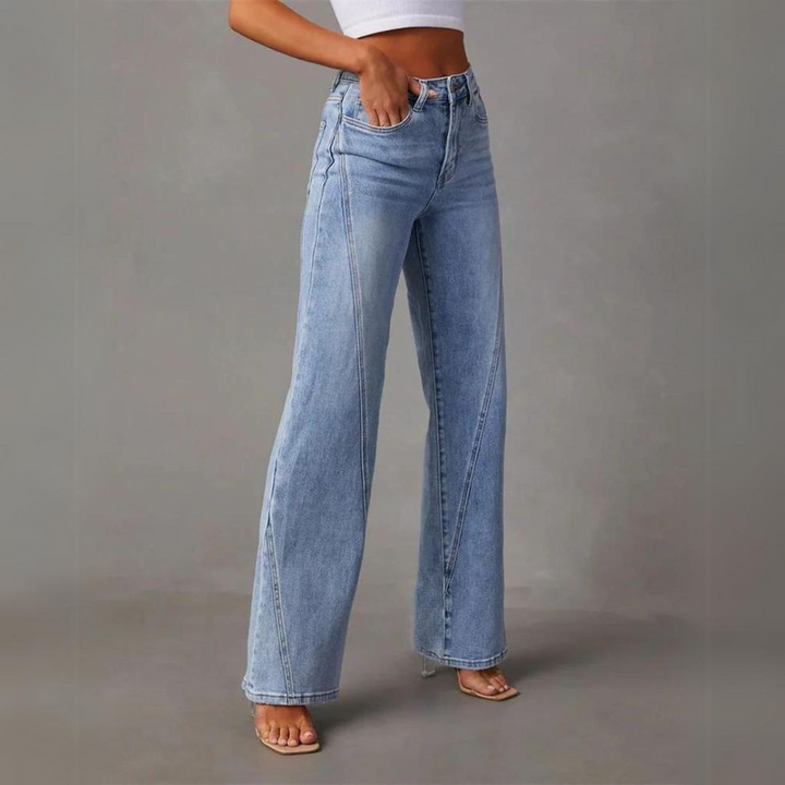 Women's Wide-Leg High-Waisted Straight Denim Jeans