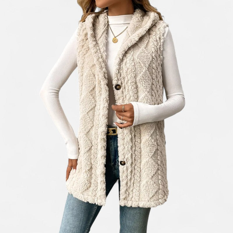 Élan Urbain™ | Gilet sans manches élégant pour femme en peluche