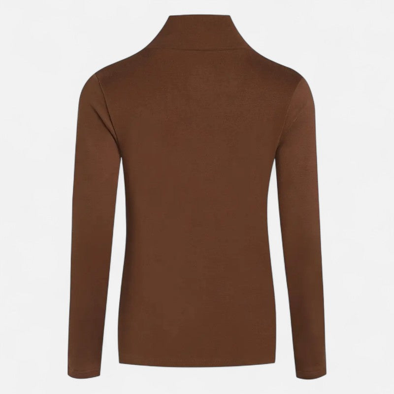 Élan Urbain™ | Haut Femme à Col Haut Croisé – Style Élégant & Confort Thermique