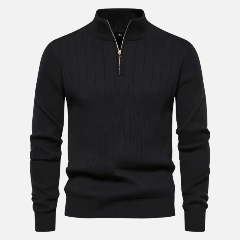 Élan Urbain™ | Pull en maille côtelée à demi-zip pour homme