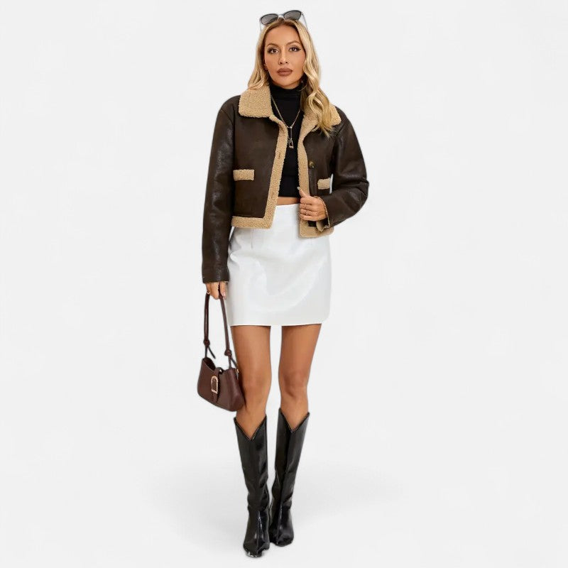 Élan Urbain™ | Veste courte en fausse fourrure pour femme