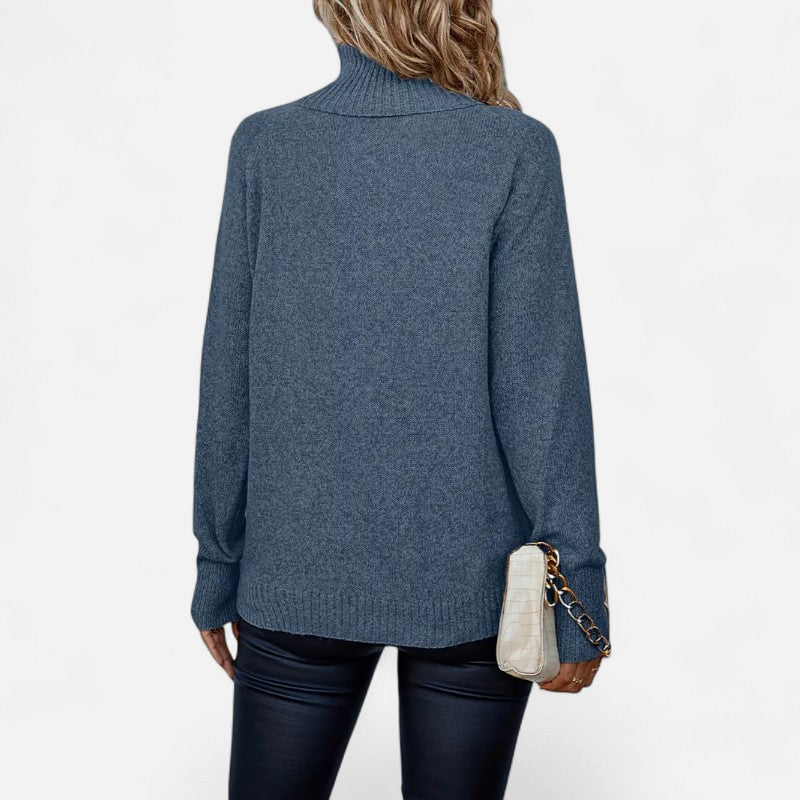 Élan Urbain™ | Pull-over élégant à col haut et tricot chaud